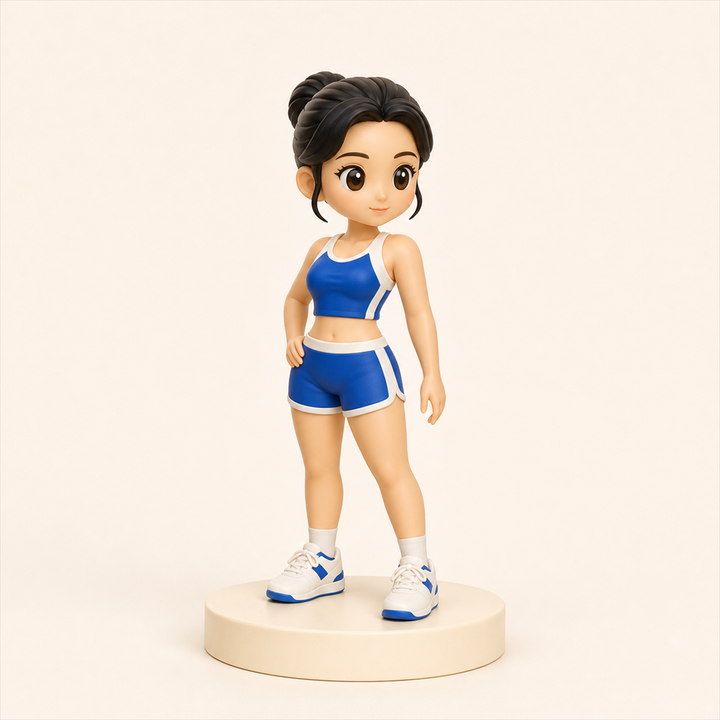 3D Signature Pose — hand-finished chibi figure from your photo