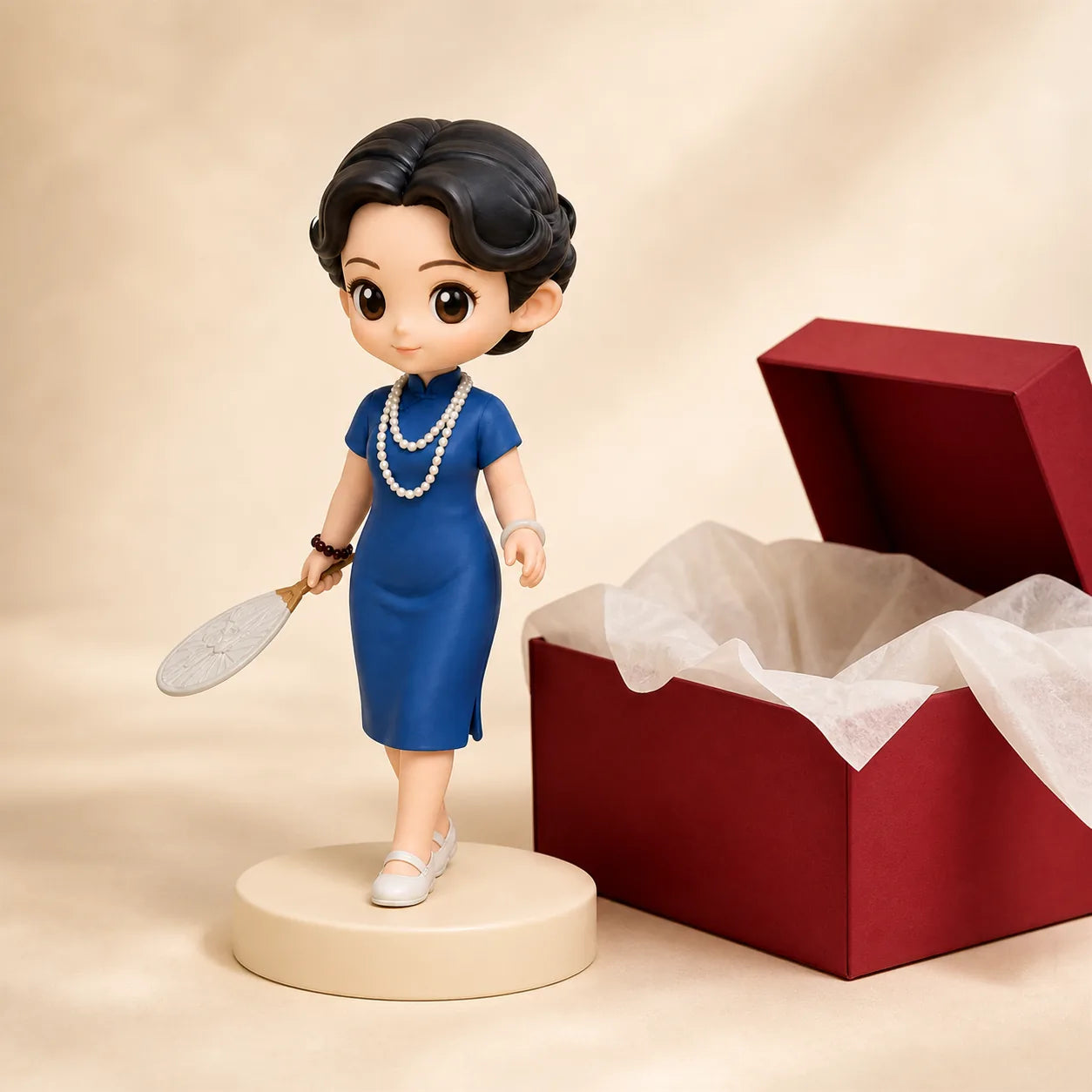 A finished edition seated in its gift box, ready to open