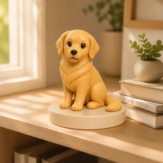 Pet character illustrated in a styled room